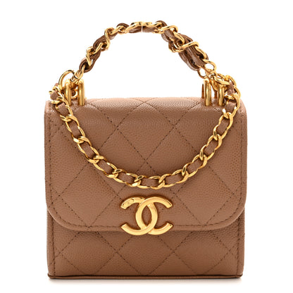 Chanel Caviar Quilted Coco First Clutch With Chain Beige 1 of 12
