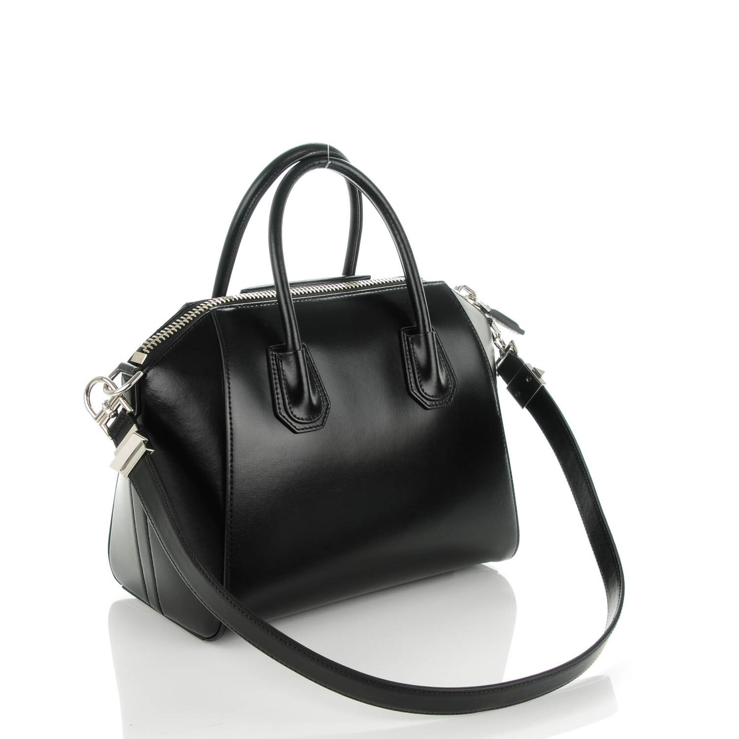 Shiny Lord Calfskin Small Antigona Black