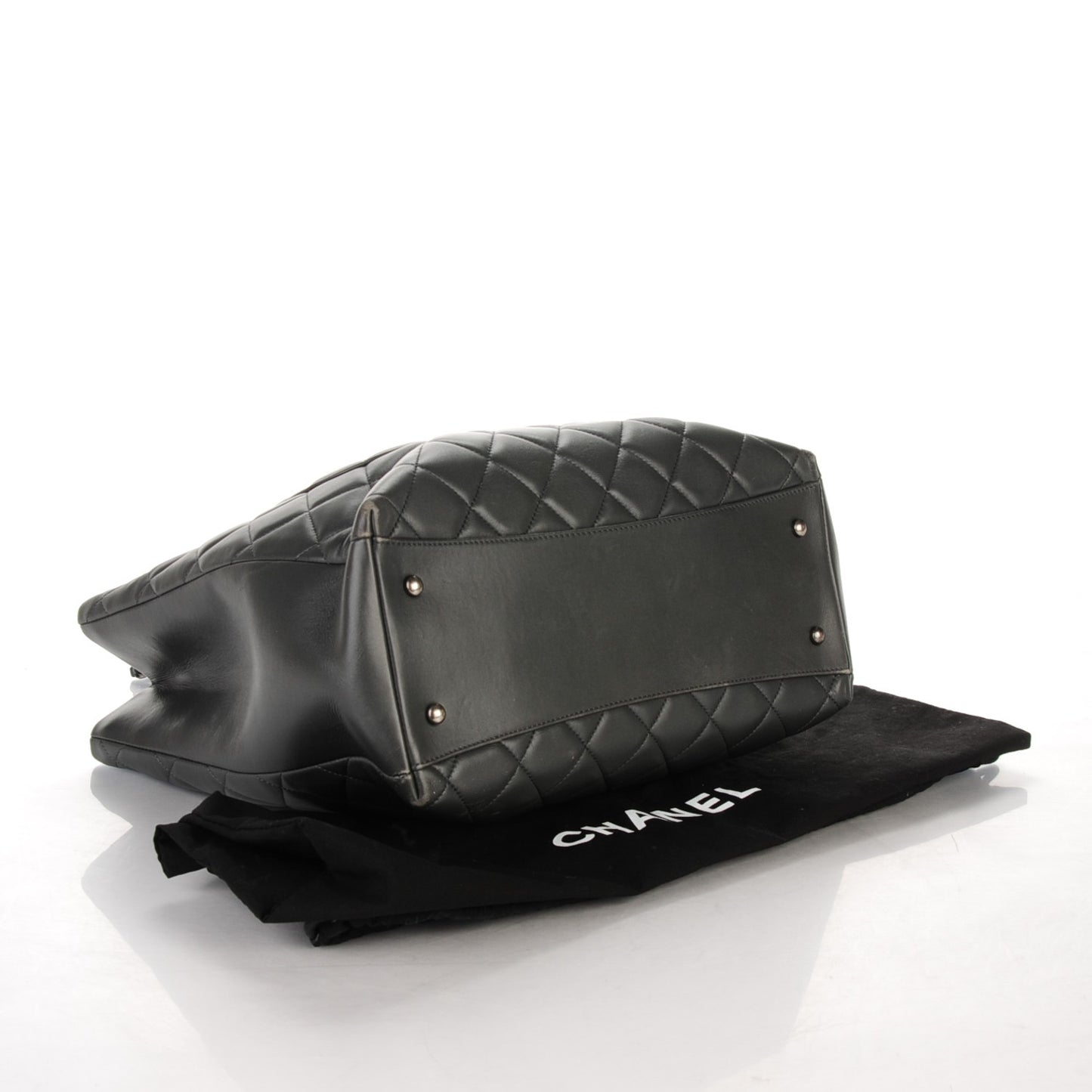 Lambskin Quilted Trendy CC Shopping Tote Grey