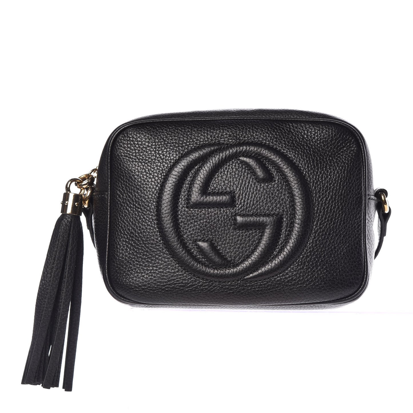 Pebbled Calfskin Small Soho Disco Bag Black