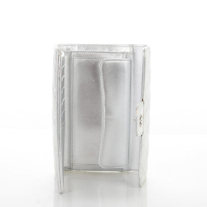 Chanel Metallic Lambskin Quilted Large Flap Wallet Silver 5 of 13