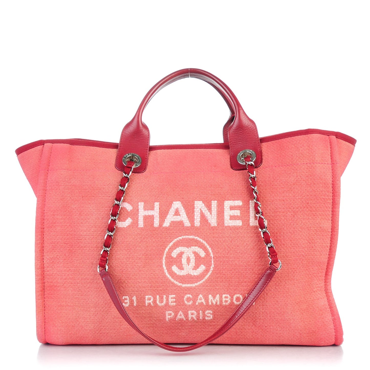 Canvas Large Deauville Tote Red