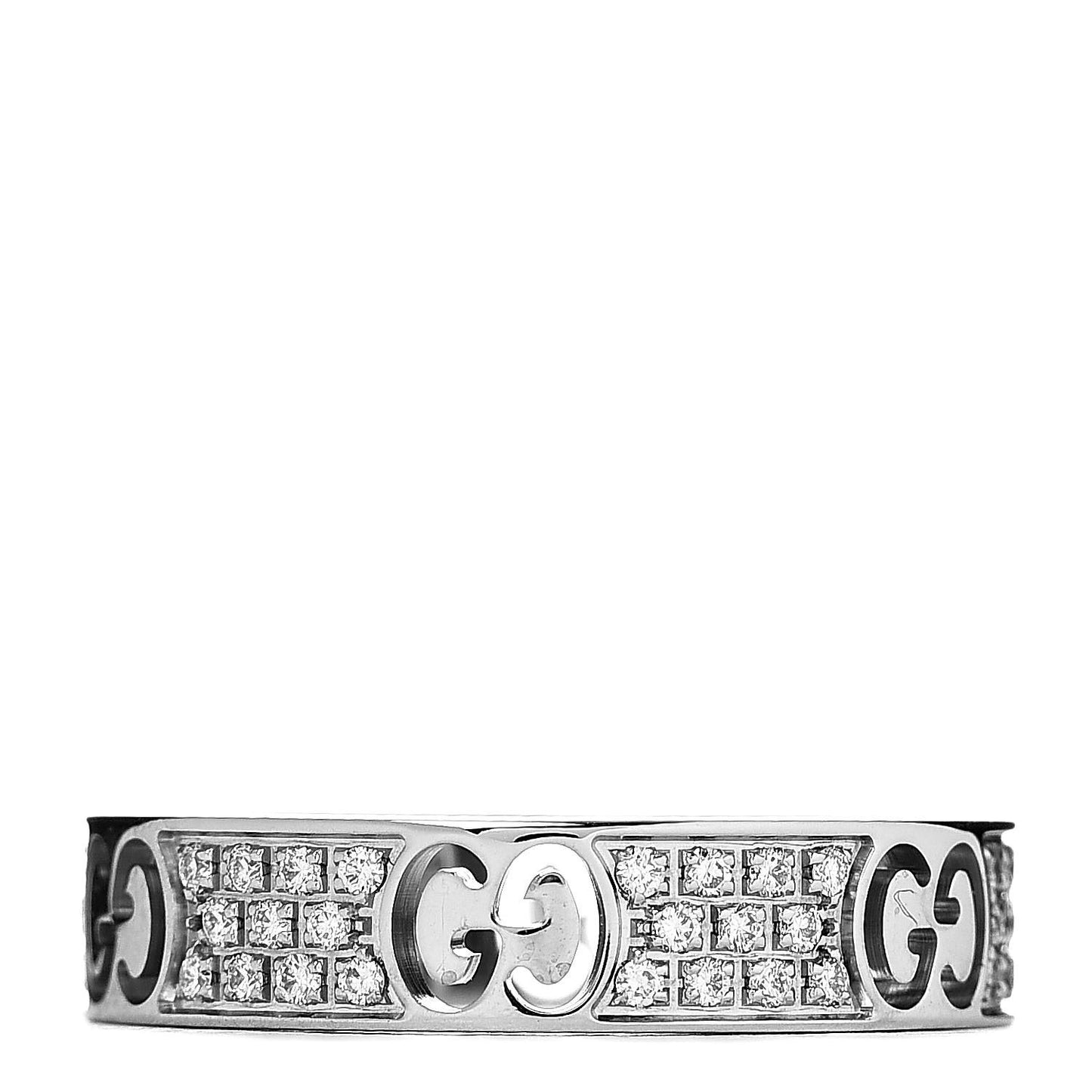 18K White Gold Diamond Icon Stardust Band Ring 50 5.5