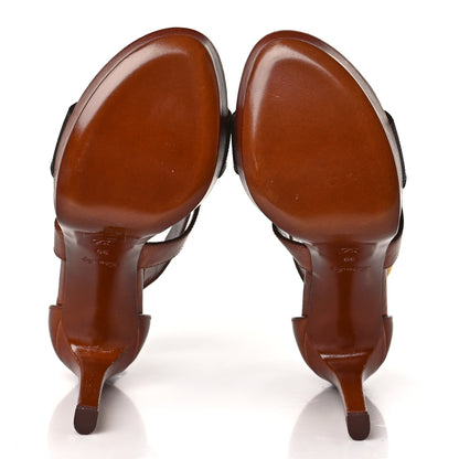 Louis Vuitton Calfskin Monogram Horizon Platform Sandals 39 Cognac Brown 4 of 8