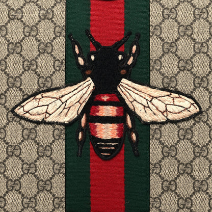 Gucci GG Supreme Monogram Web Animalier Bee Embroidered Medium Documents Holder Beige New Acero 8 of 10