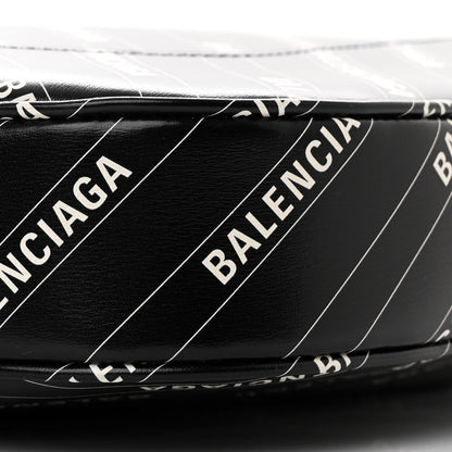 Gucci X BALENCIAGA Calfskin Logo Print Medium Jackie 1961 Hobo Black 10 of 11