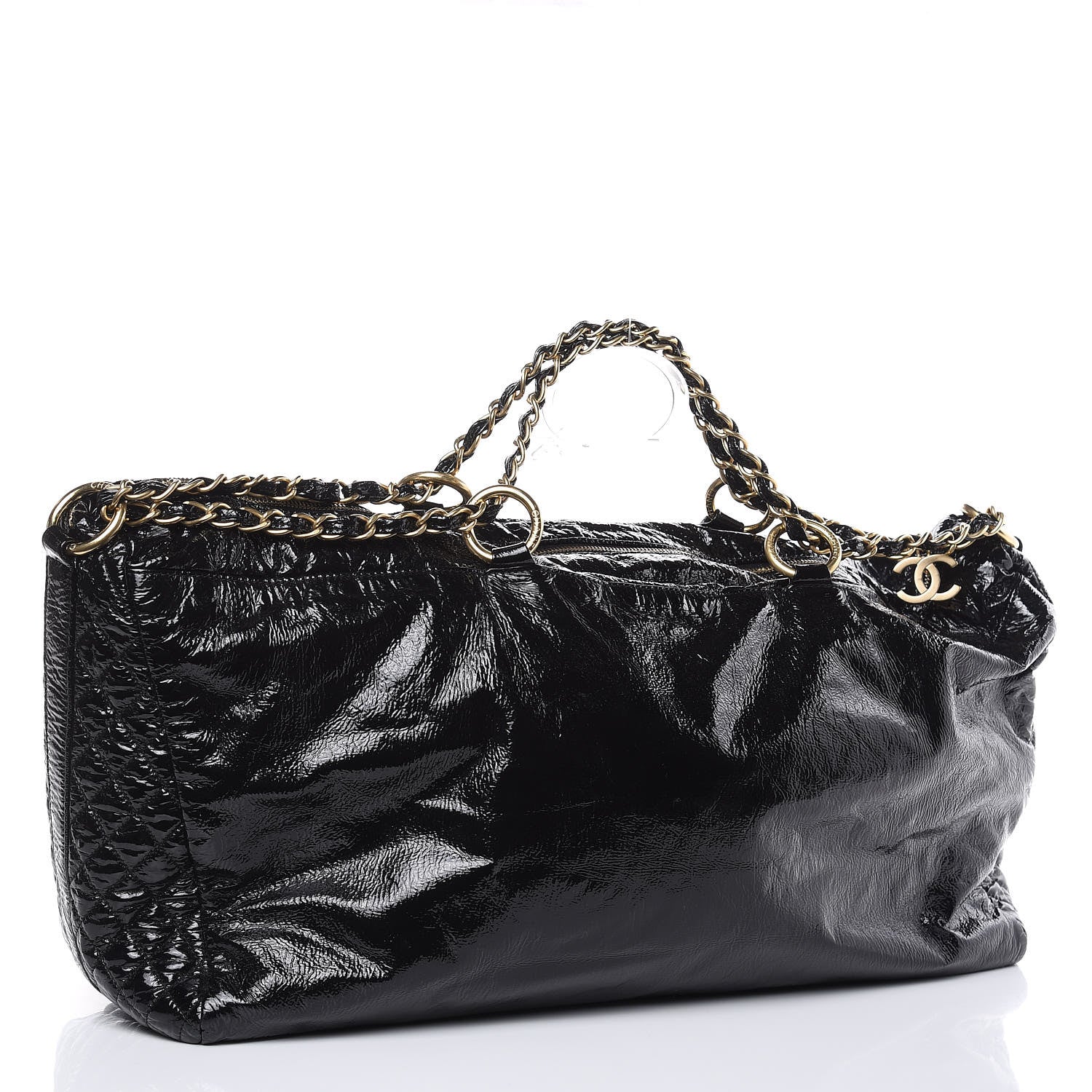 Chanel Vinyl XXL Rock and Chain Bowler Black 3 of 15