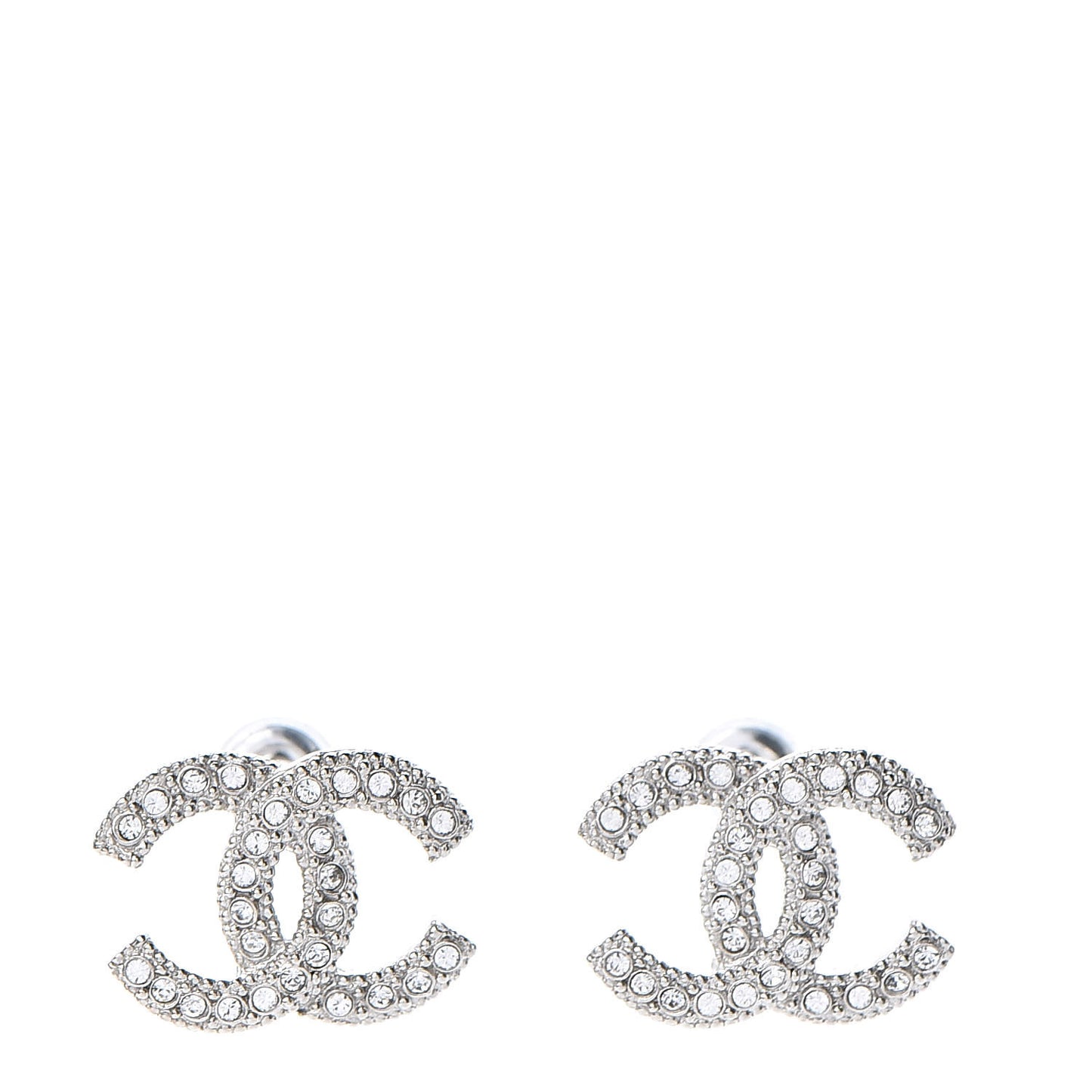 Crystal CC Earrings Silver