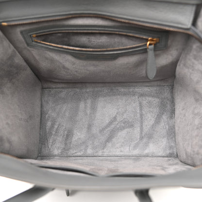 Celine Drummed Calfskin Mini Luggage Kohl 5 of 10