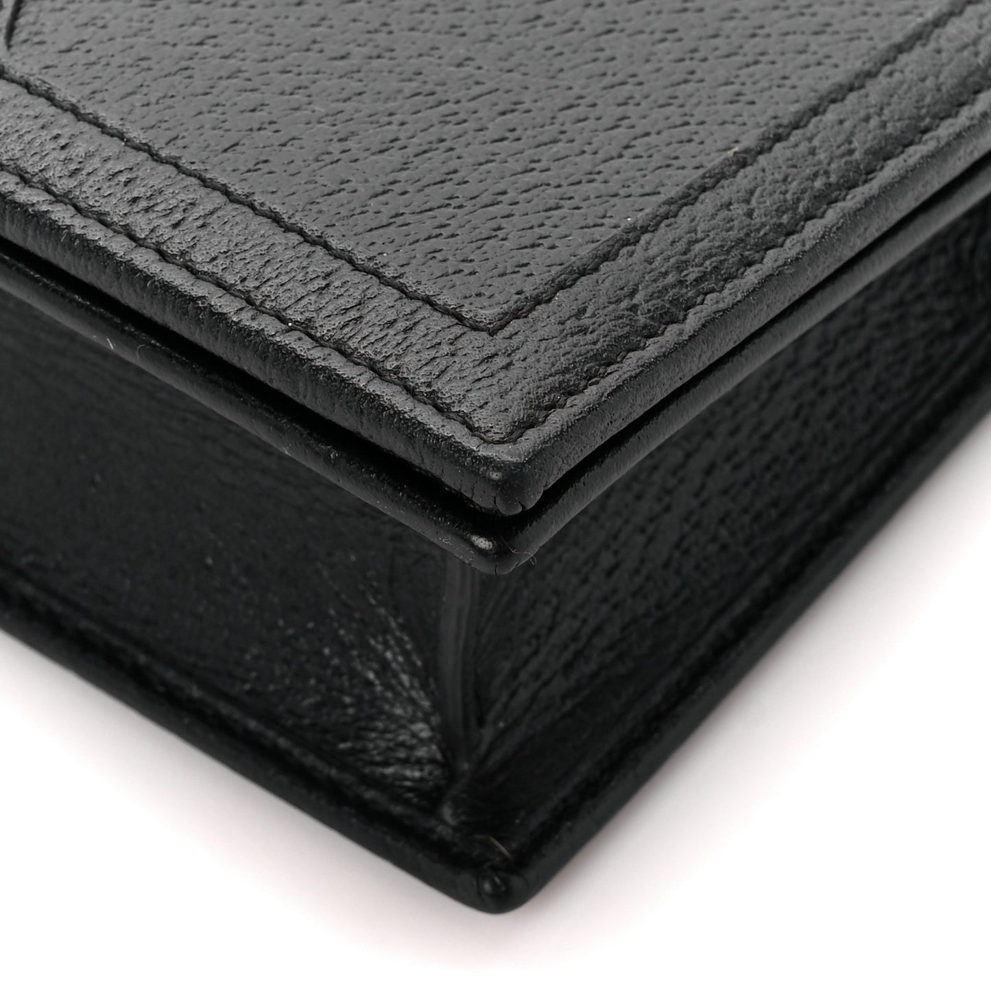 Textured Dollar Calfskin Mini Diana Chain Bag Black
