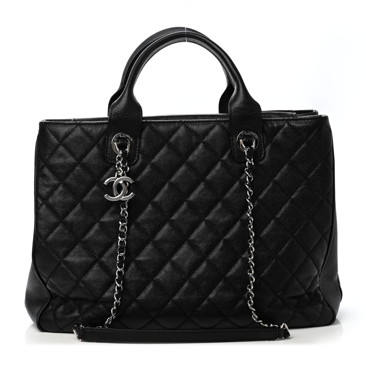 Chanel Caviar Quilted Large Urban Companion Top Handle Shopping Tote Black 1 of 4