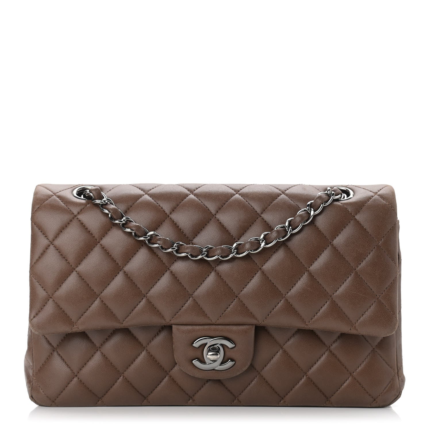 Chanel Lambskin Quilted Medium Double Flap Brown 1 of 18