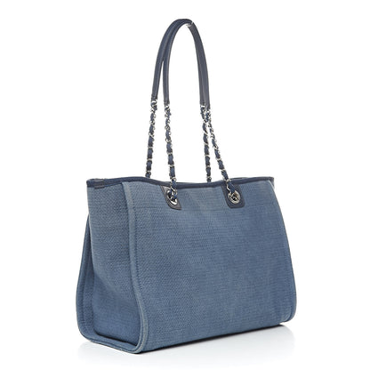 Chanel Canvas Small Deauville Tote Blue 3 of 15