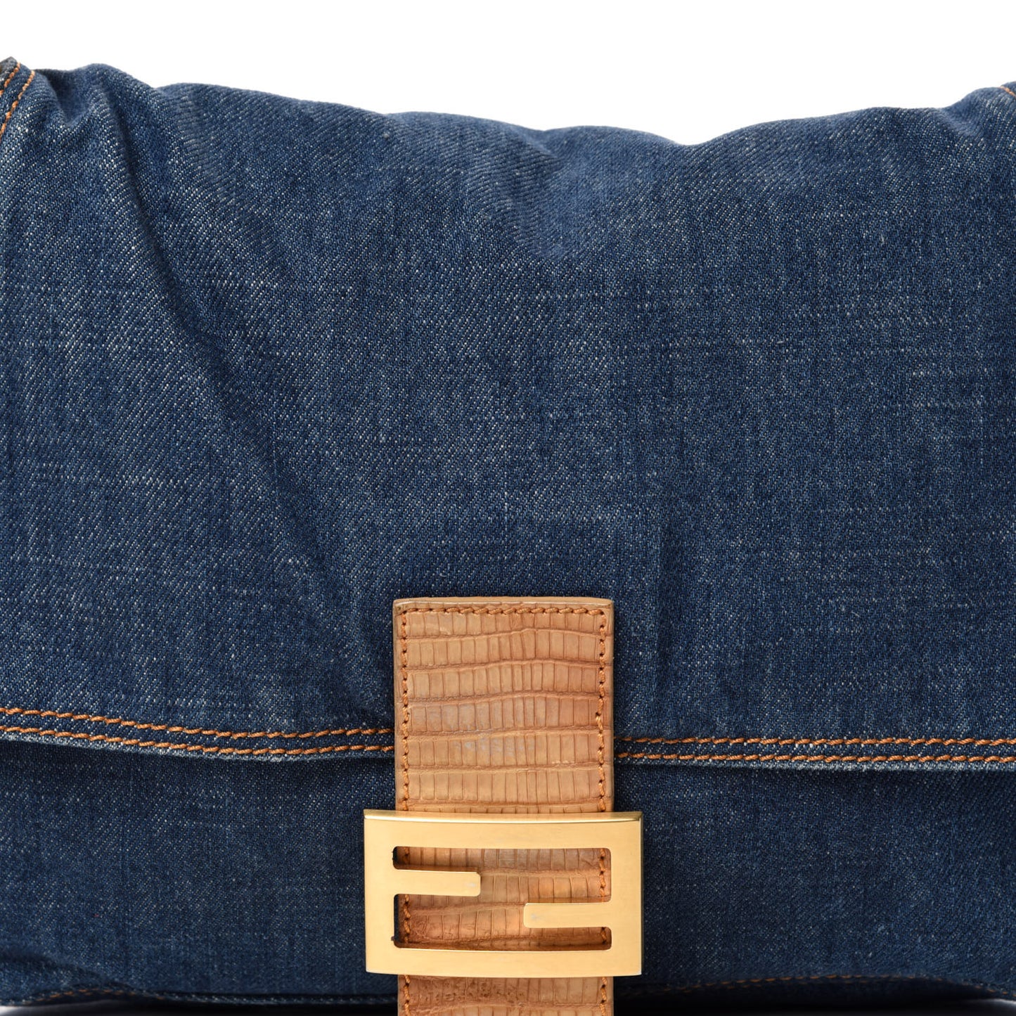 Denim Lizard Mama Baguette Blue