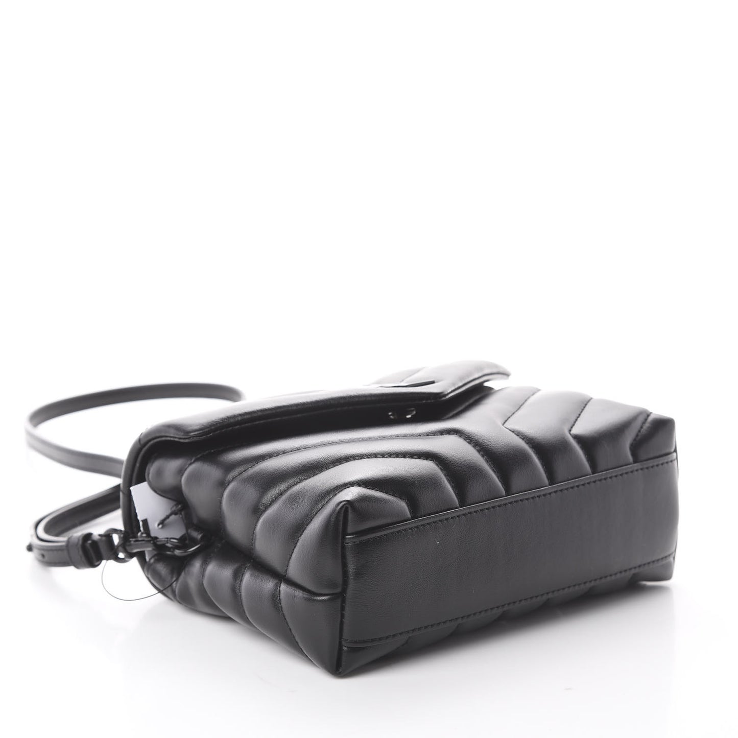 Calfskin Y Quilted Monogram Toy Loulou Crossbody Bag Black