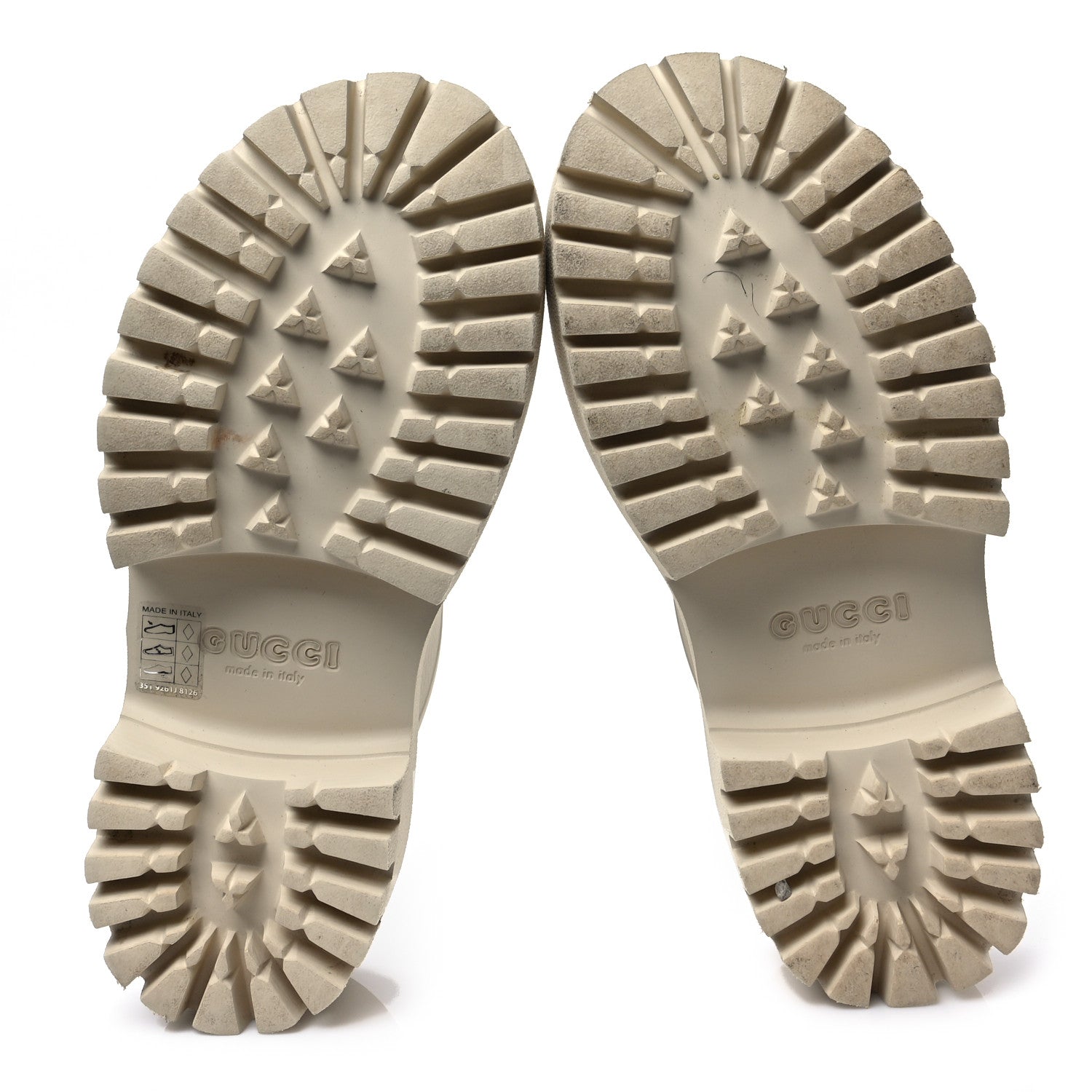 Gucci Rubber GG Monogram Perforated Elea Platform 55mm Lug Sole Sandals 37 Mystic White 5 of 10