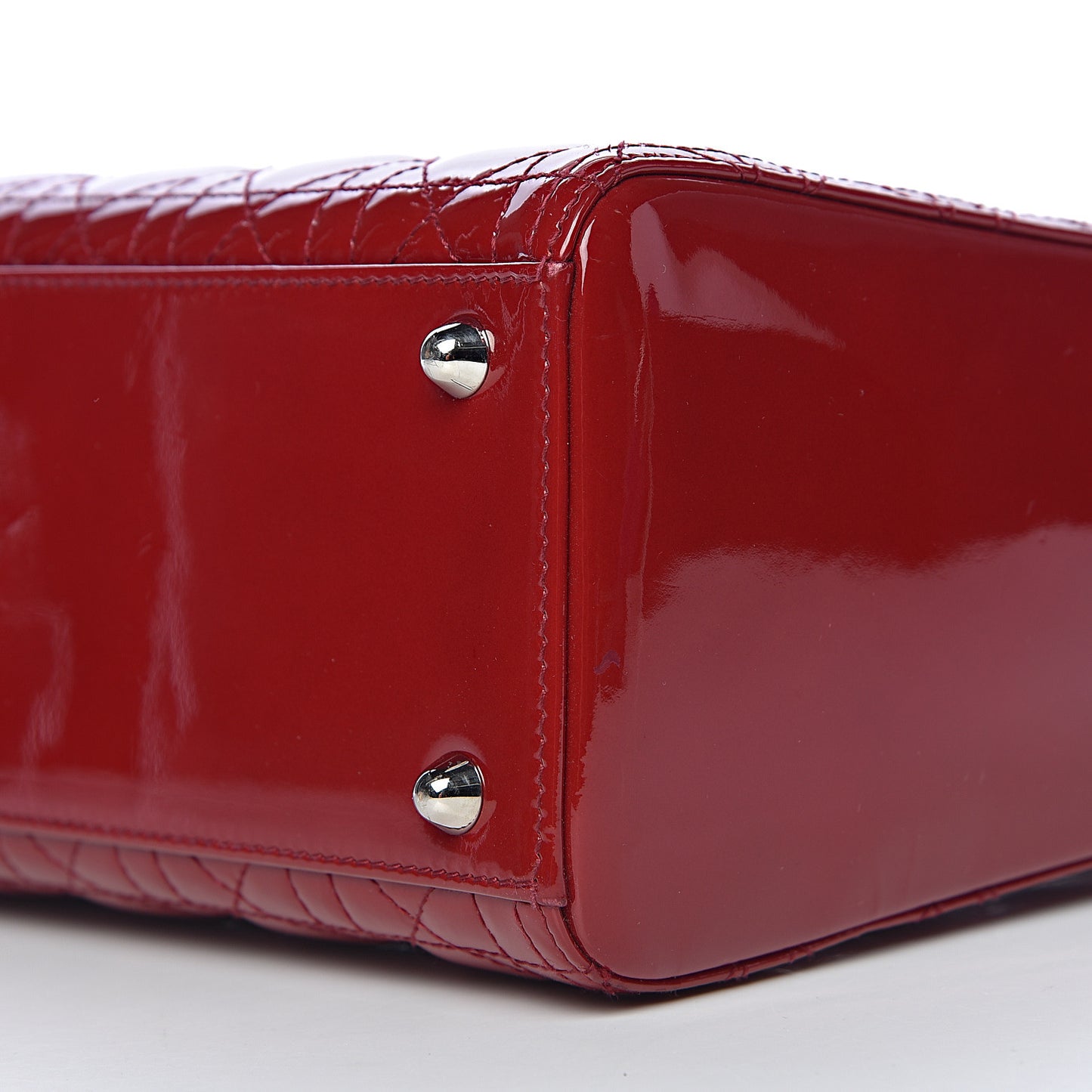 Patent Cannage Large Lady Dior Red