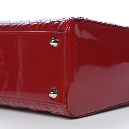 Christian Dior Patent Cannage Large Lady Dior Red 10 of 11