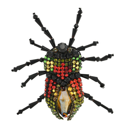 Gucci Metal Crystal Beetle Brooch Multicolor 1 of 3