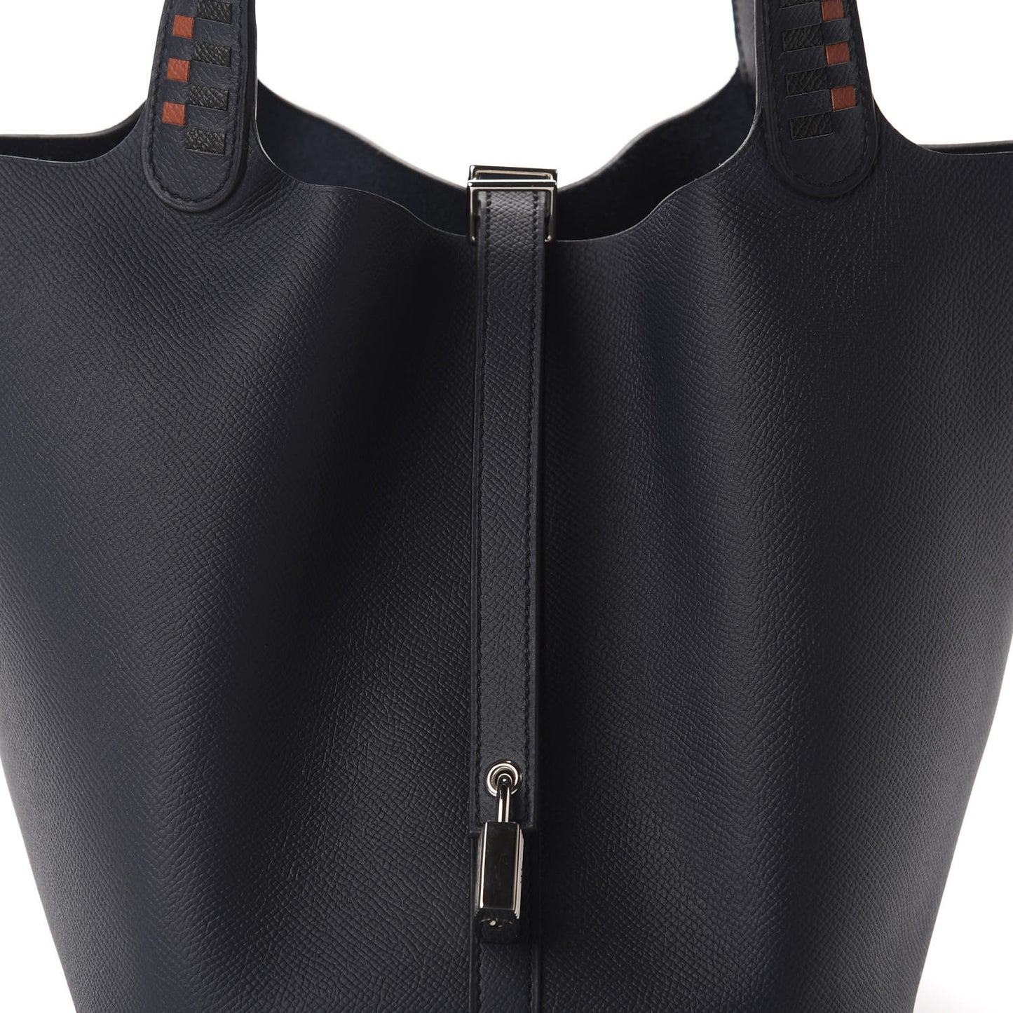 Epsom Tressage De Cuir Picotin Lock 22 MM Bleu Indigo Black Terre Battue