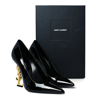 Saint Laurent Patent Opyum 110 Pumps 38 Black Gold 10 of 10