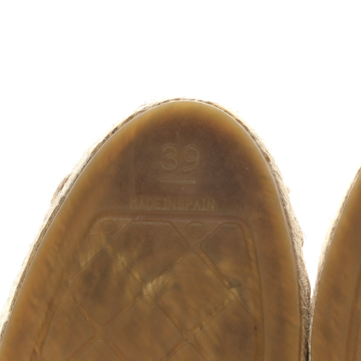 Iridescent Goatskin CC Espadrille Mules 39 Ivory Black