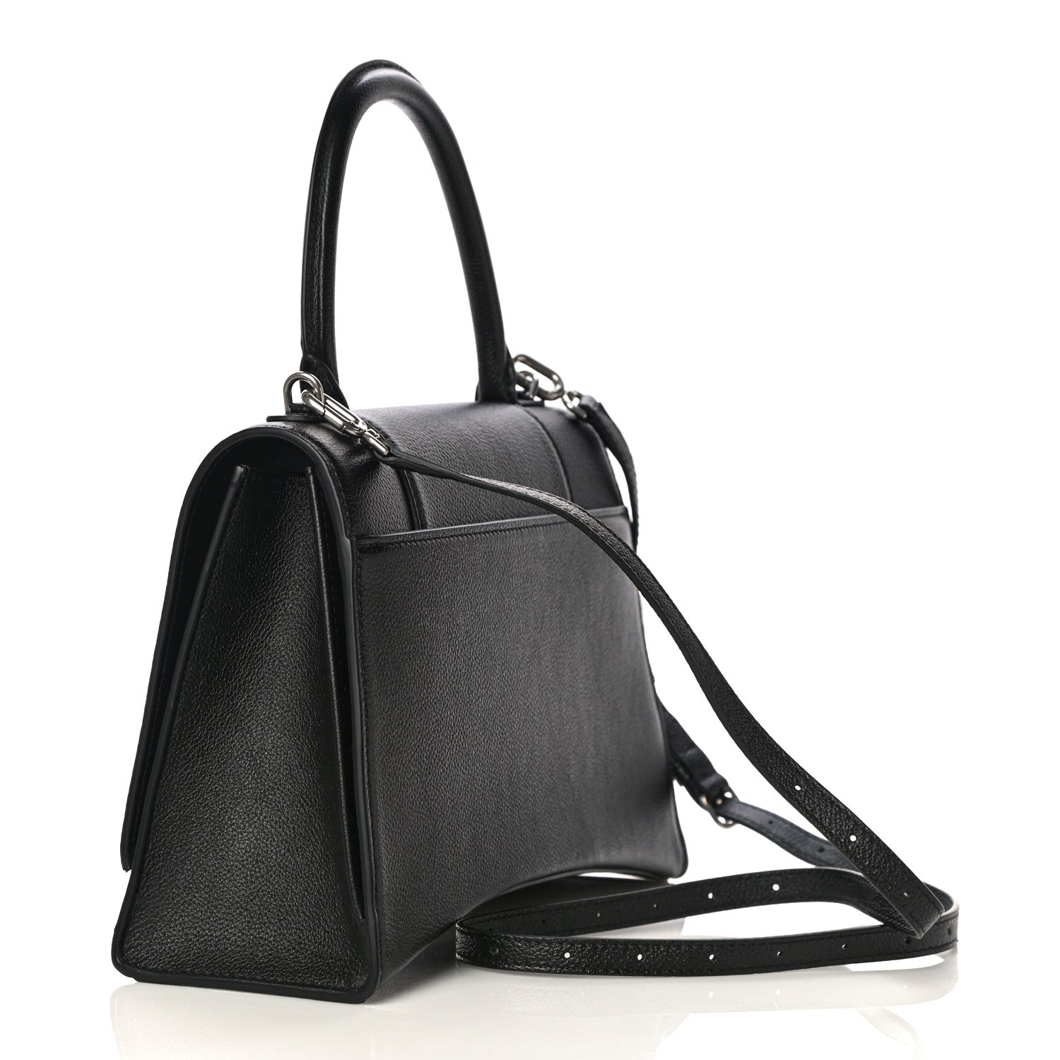Balenciaga Grained Calfskin Medium Hourglass Top Handle Bag Black 2 of 11