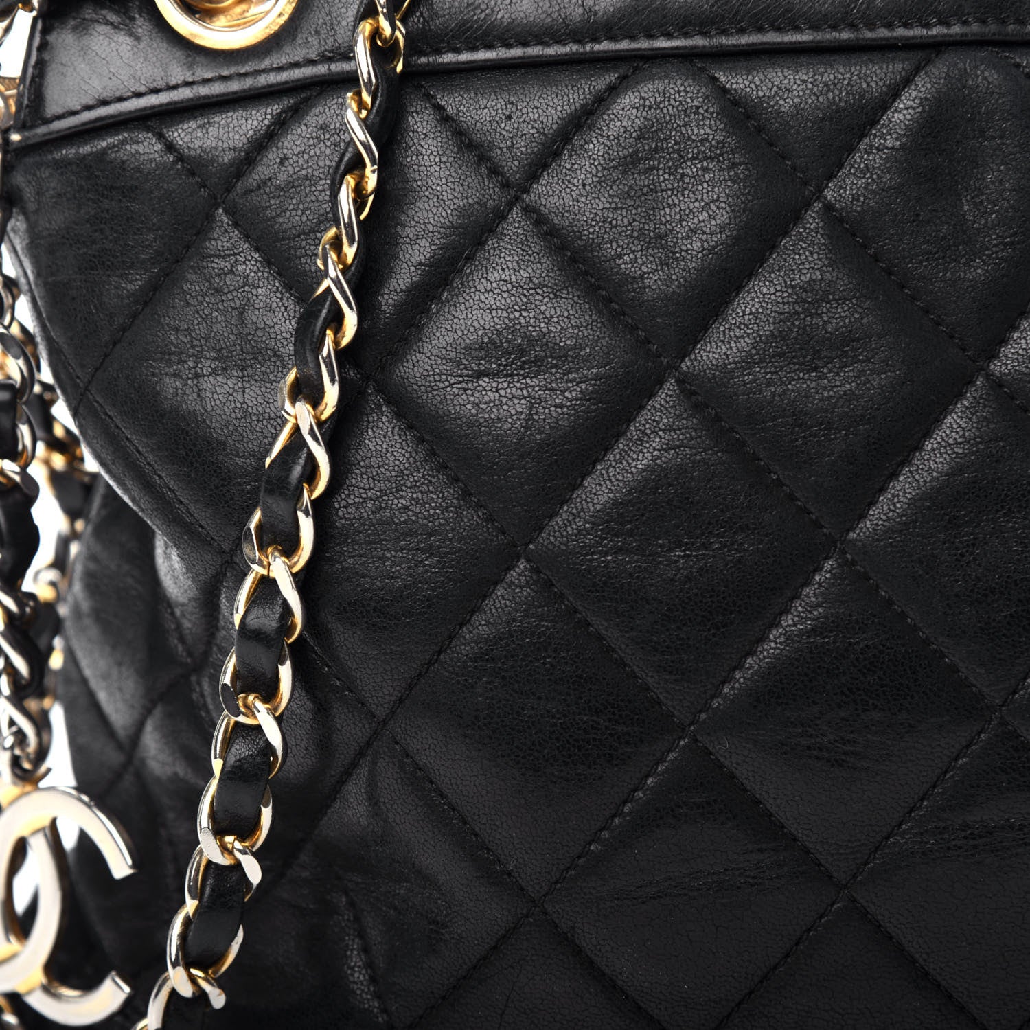 Chanel Lambskin Quilted Shoulder Bag Black 10 of 10