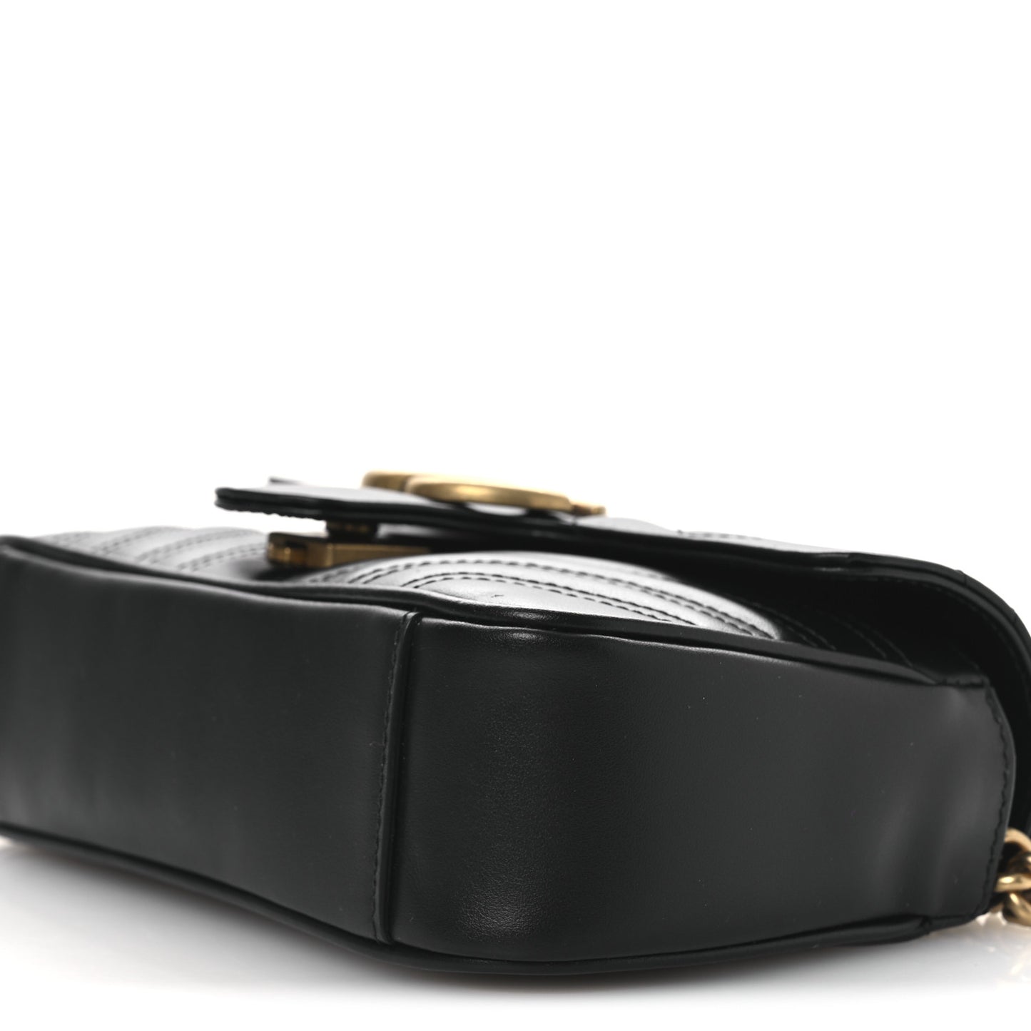 Calfskin Matelasse Mini GG Marmont Shoulder Bag Black