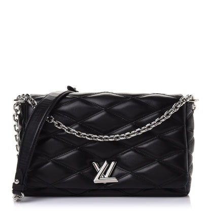 Louis Vuitton Lambskin Malletage GO-14 MM Black 1 of 10