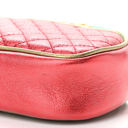 Gucci Laminated Nappa Trapuntata Mini Zumi Dome Shoulder Bag Rosso Jasmine Green Rame 19 of 19