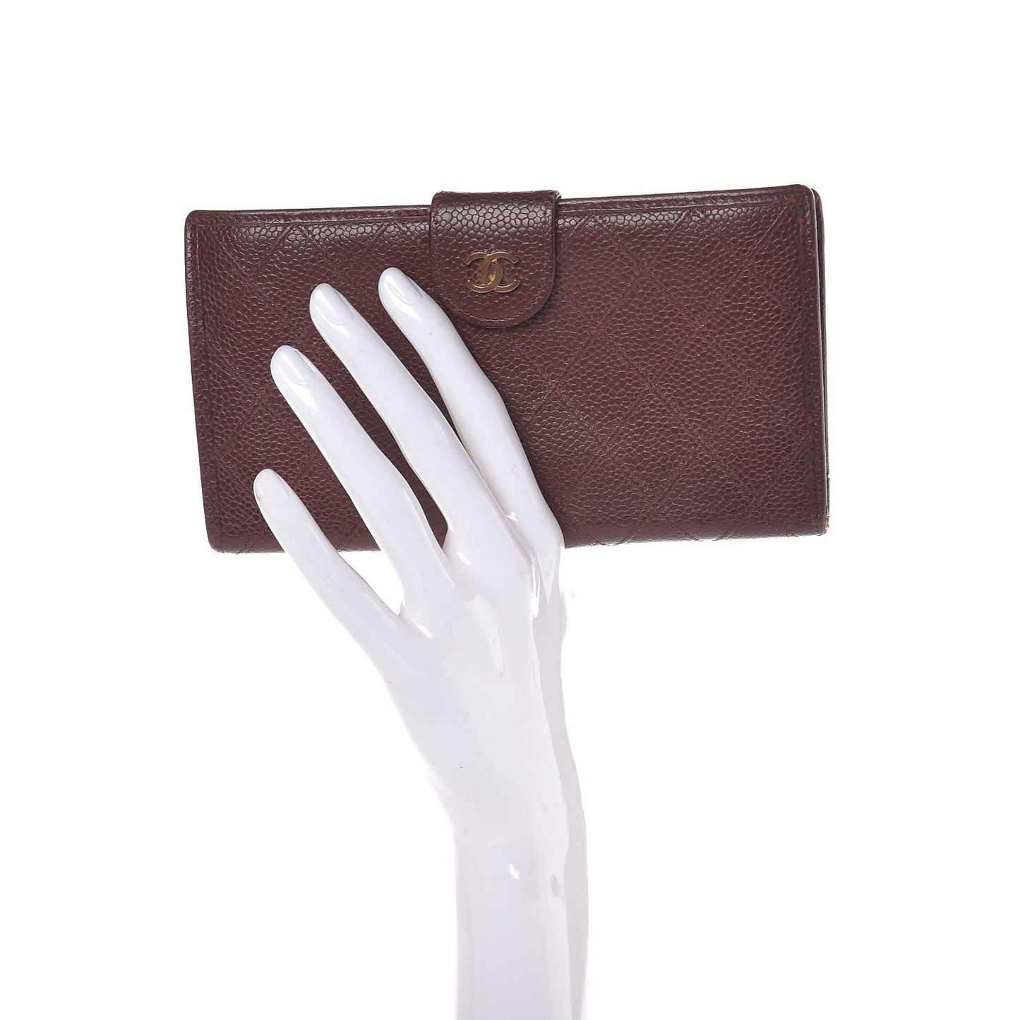 Caviar Stitched French Wallet Brown
