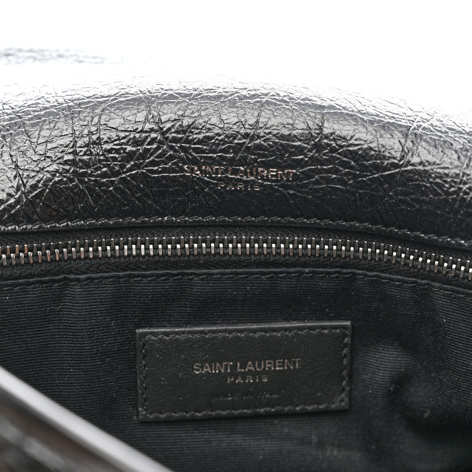 Saint Laurent Crinkled Calfskin Matelasse Monogram Medium Niki Chain Satchel Black 6 of 15
