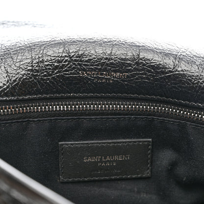 Saint Laurent Crinkled Calfskin Matelasse Monogram Medium Niki Chain Satchel Black 6 of 15