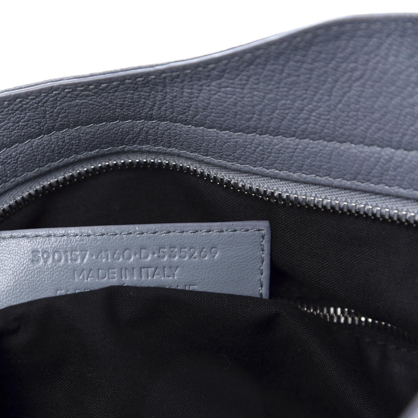 Chevre Silver Metallic Edge Hardware Velo Bleu Acier