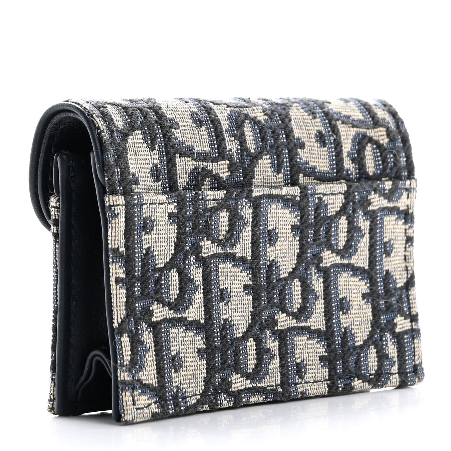 Oblique Saddle Card Holder Blue