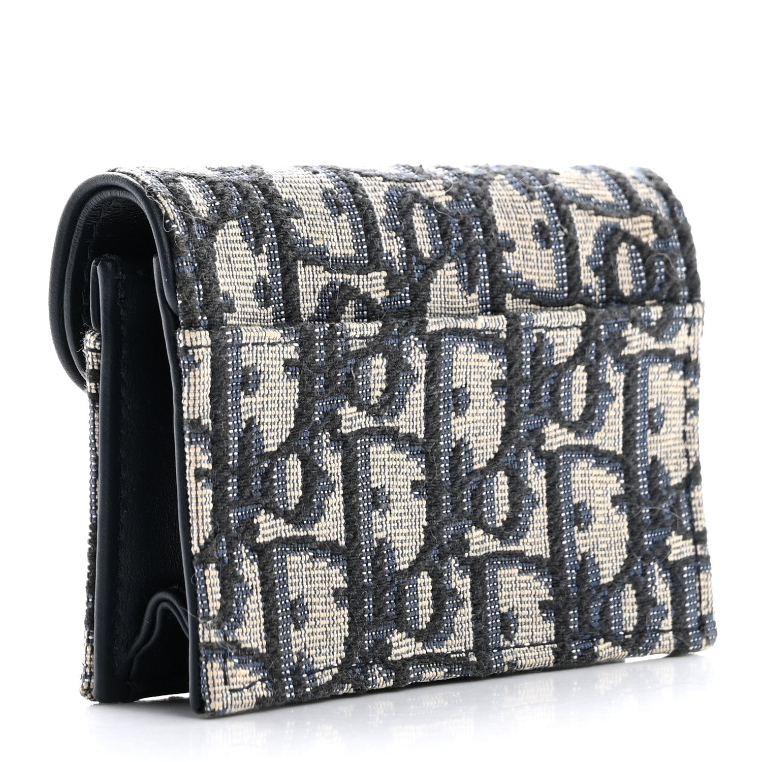 Christian Dior Oblique Saddle Card Holder Blue 3 of 9