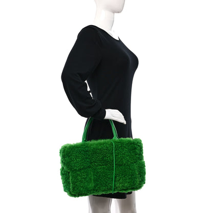 Bottega Veneta Shearling Small Intrecciato Arco Tote Parakeet 2 of 9
