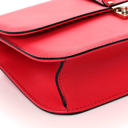 Valentino Garavani Vitello Medium Glam Lock Rockstud Flap Fragola 6 of 8