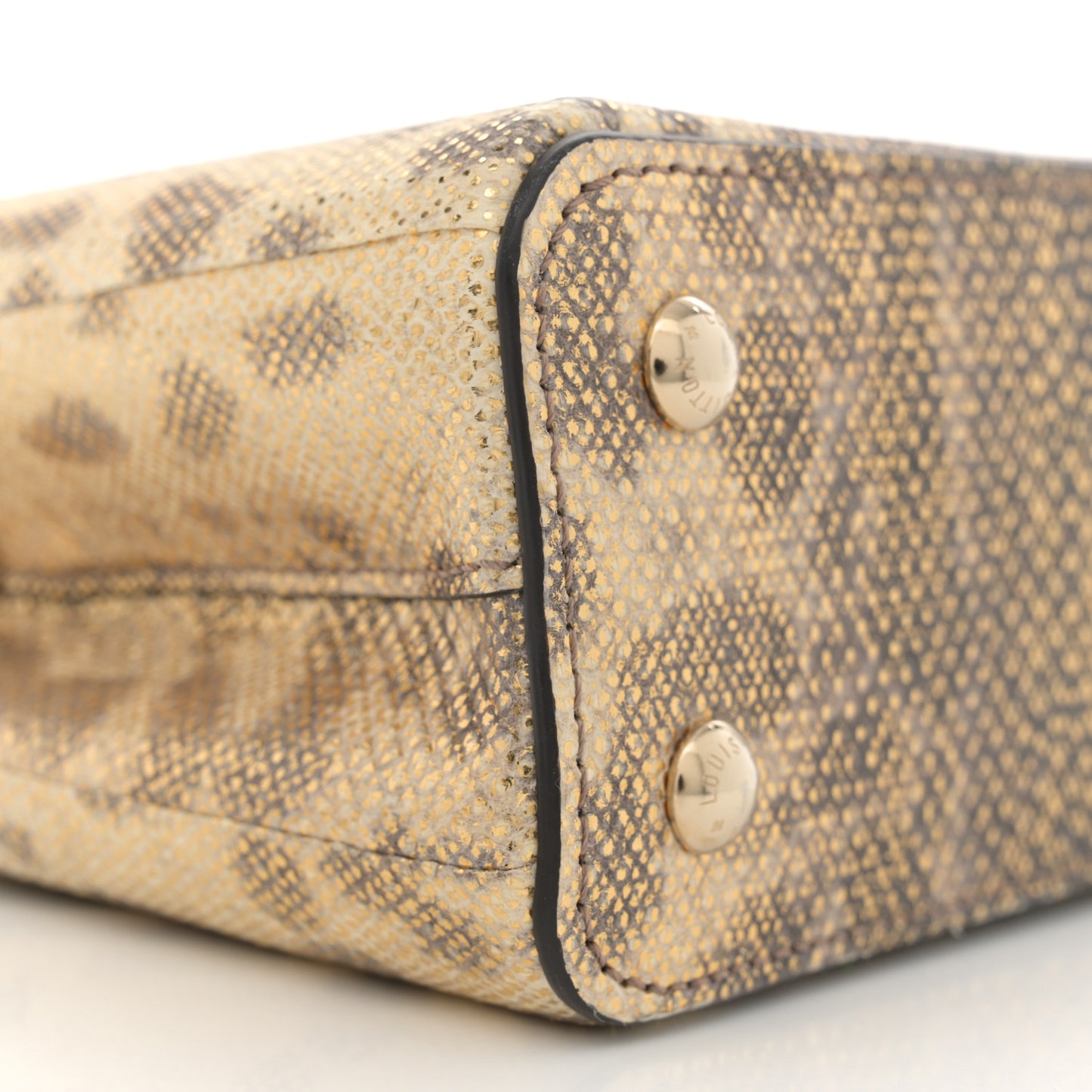 Metallic Lizard Capucines Mini Gold