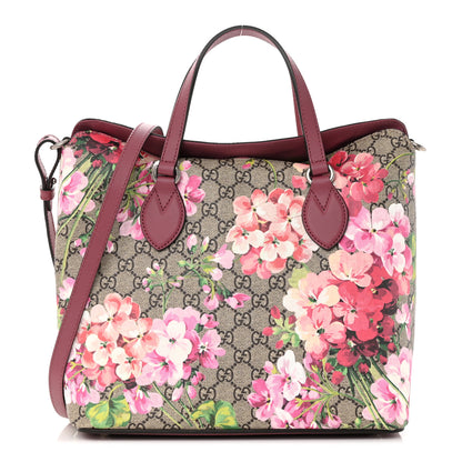 Gucci GG Supreme Monogram Blooms Linea A Foldover Tote Beige Multicolor Dry Rose 1 of 10