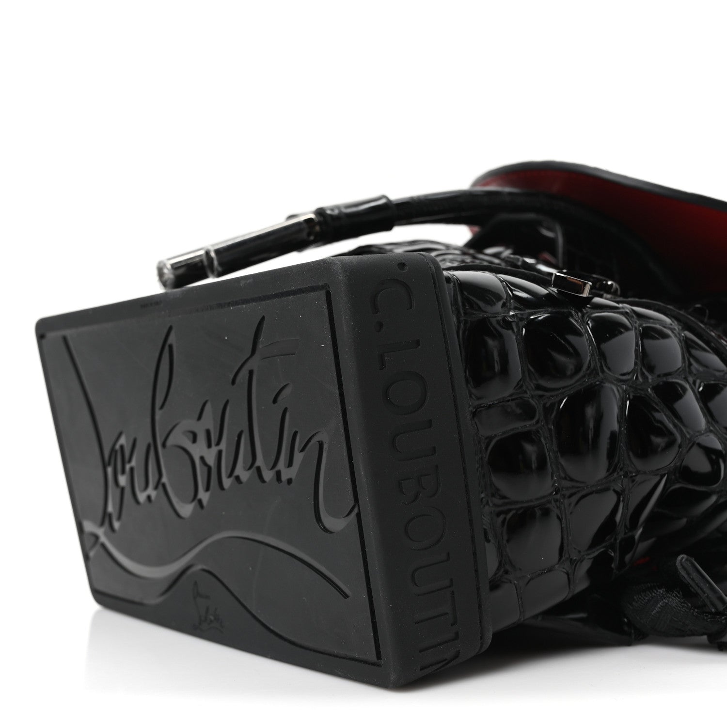 Christian Louboutin Calfskin Alligator Embossed Small Explorafunk Backpack Black 9 of 9