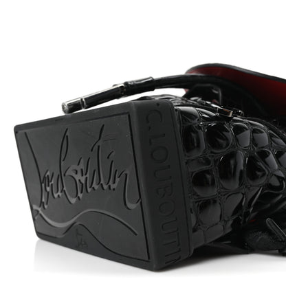 Christian Louboutin Calfskin Alligator Embossed Small Explorafunk Backpack Black 9 of 9