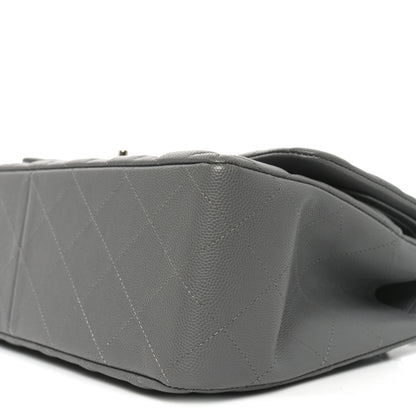 Chanel Caviar Quilted Jumbo Double Flap Dark Grey 10 of 11