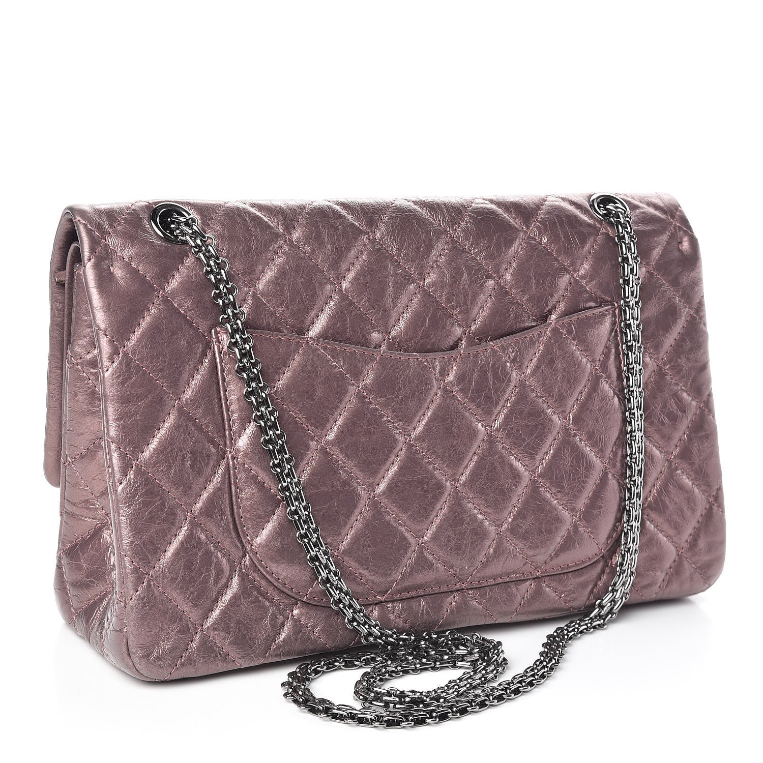 Chanel Metallic Aged Calfskin Quilted 2.55 Reissue 227 Flap Rose Fonce 3 of 10