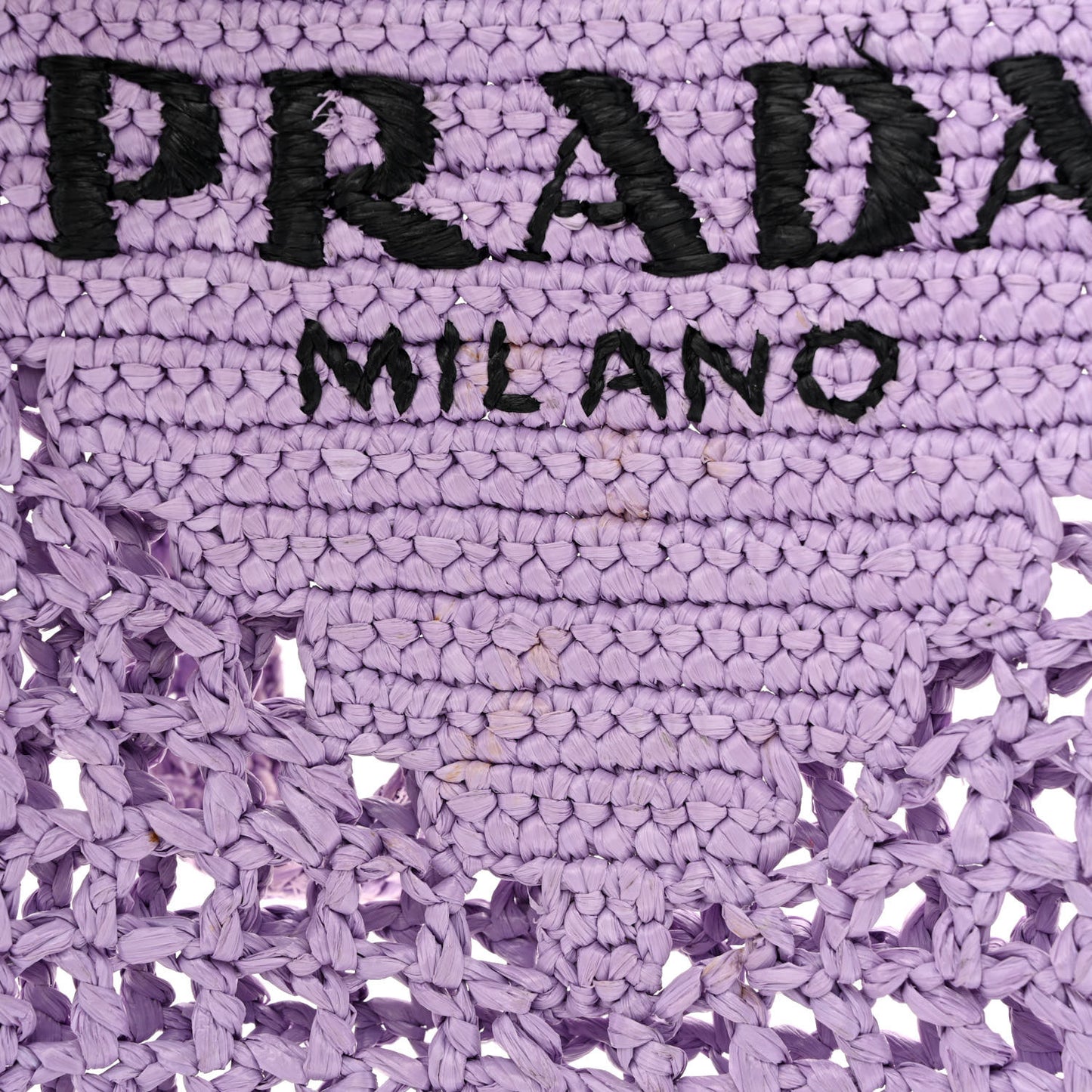 Yarn Raffia Effect Crochet Logo Embroidered Tote Bag Lilium