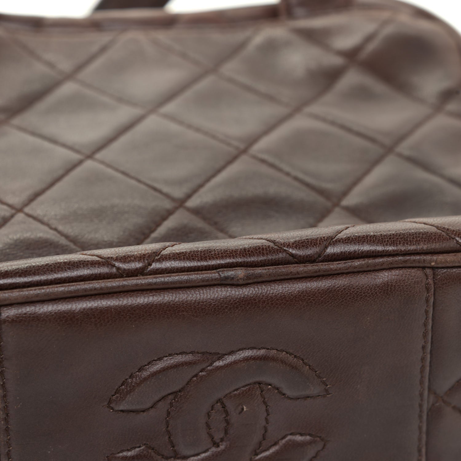 Chanel Lambskin Quilted Shoulder Bag Brown 26 of 27