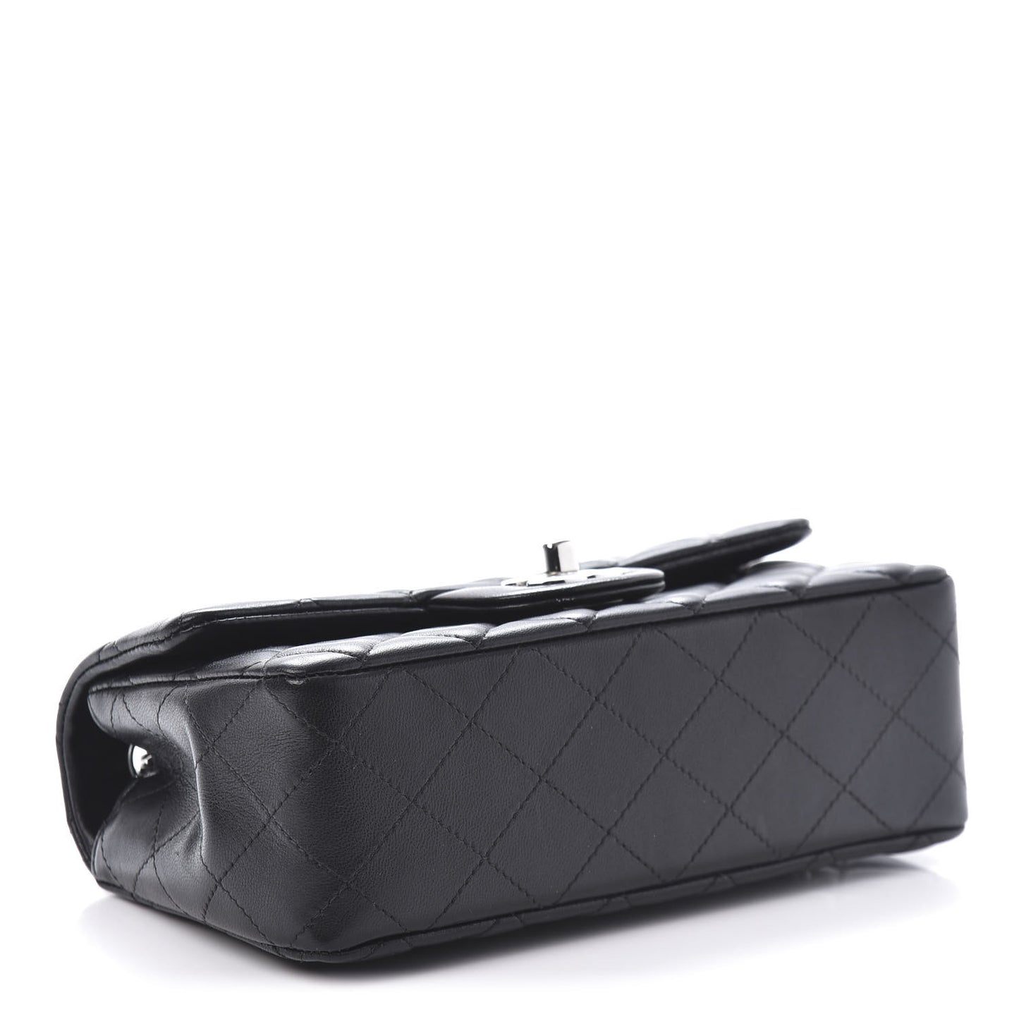 Lambskin Quilted Mini Rectangular Flap Black