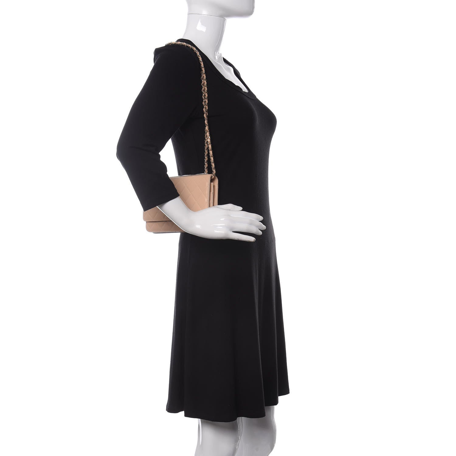 Chanel Lambskin Quilted Trendy CC Wallet On Chain WOC Beige 2 of 16