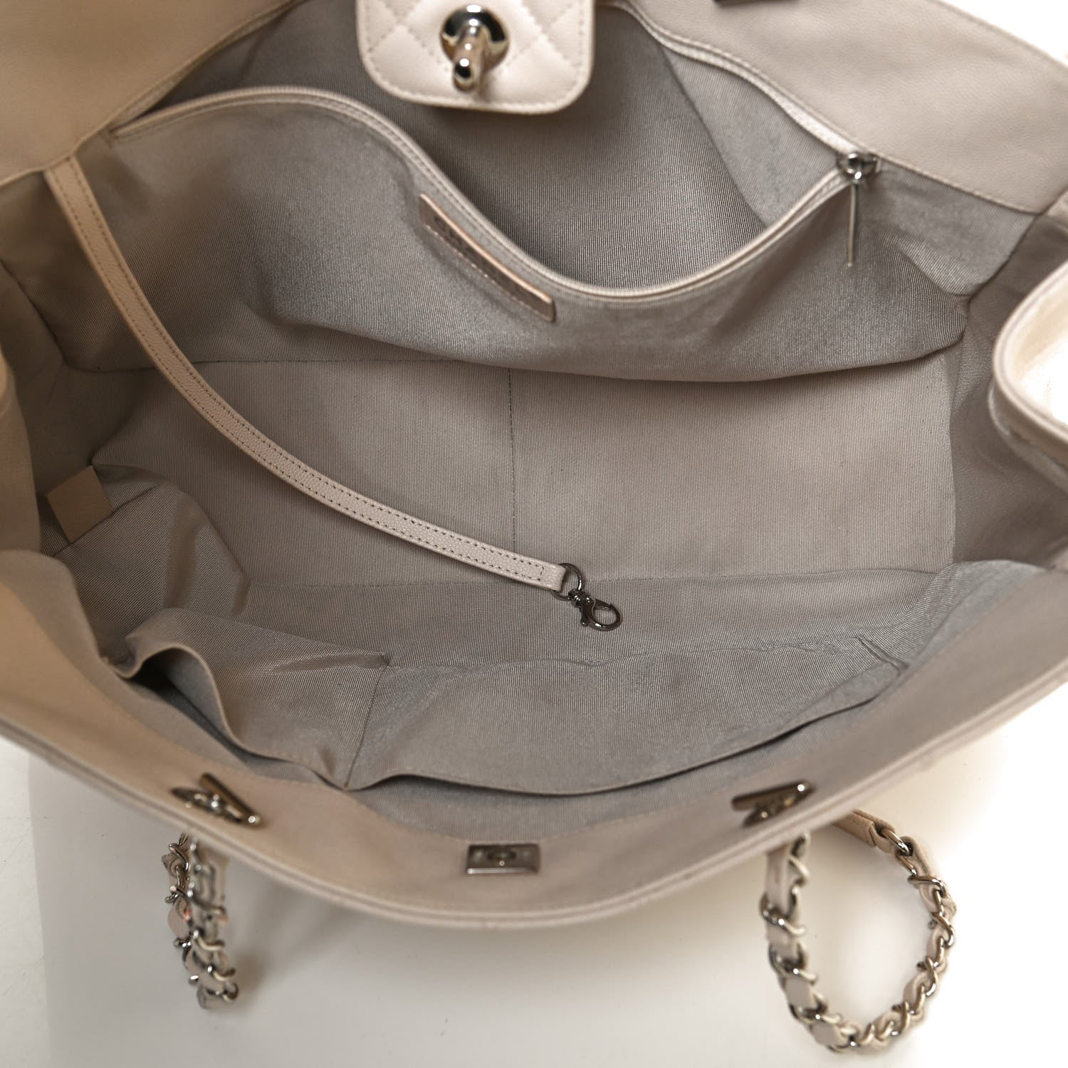 Chanel Caviar Quilted Large Classic Shopping Tote Light Beige 4 of 9
